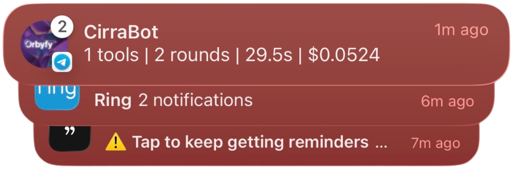 Cirra AI mobile notification - site analysis results